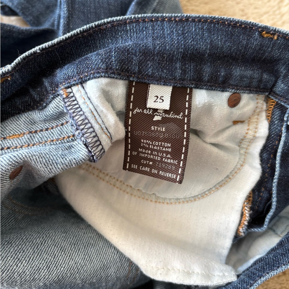 7 For All Mankind Dark Blue Flare Jeans - Picture 6 of 8